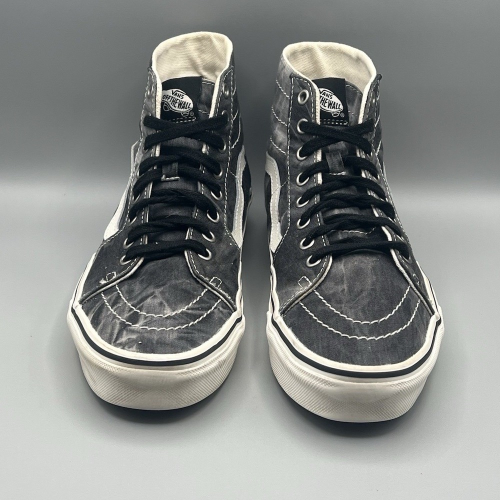 Vans Sk8-Hi Washed Black Gray High Top Skate Shoes - Men's Size 8 USED - Picture 3 of 8